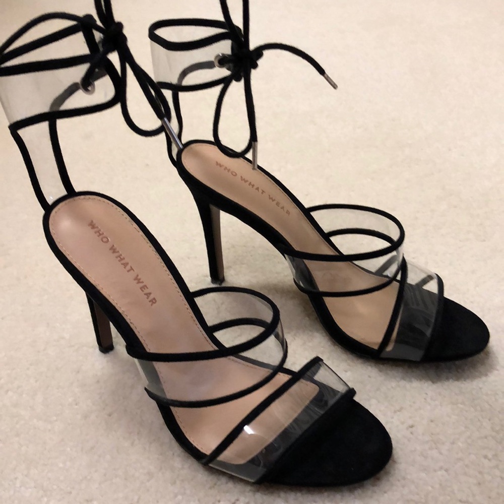 Who What Wear black and clear heels